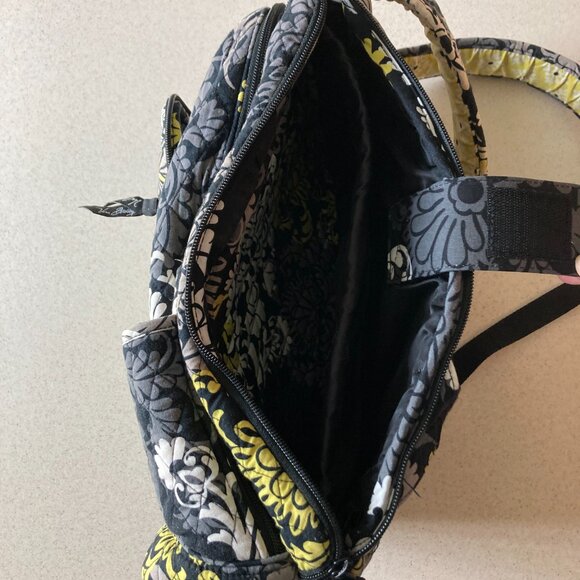 Vera Bradley Backpack with Padded Laptop Compartment Black White Baroque - Picture 12 of 16